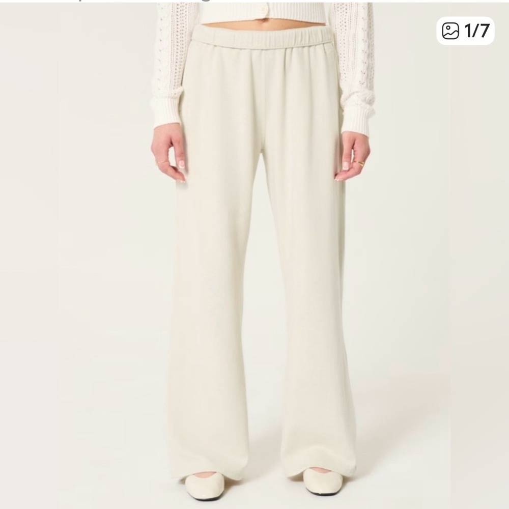 Hollister Cream Wide Leg Women's Pants